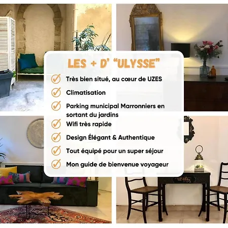 Ulysse, Spacieux Au Centre Historique D'uzes En Rez-de-chaussee Avec Exterieur, Proche Parking Des Marroniers Apartment